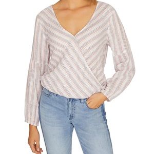NEW Sanctuary | Striped Faux Wrap Blouse